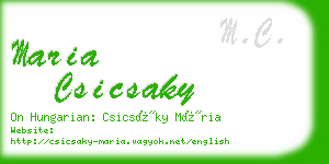 maria csicsaky business card